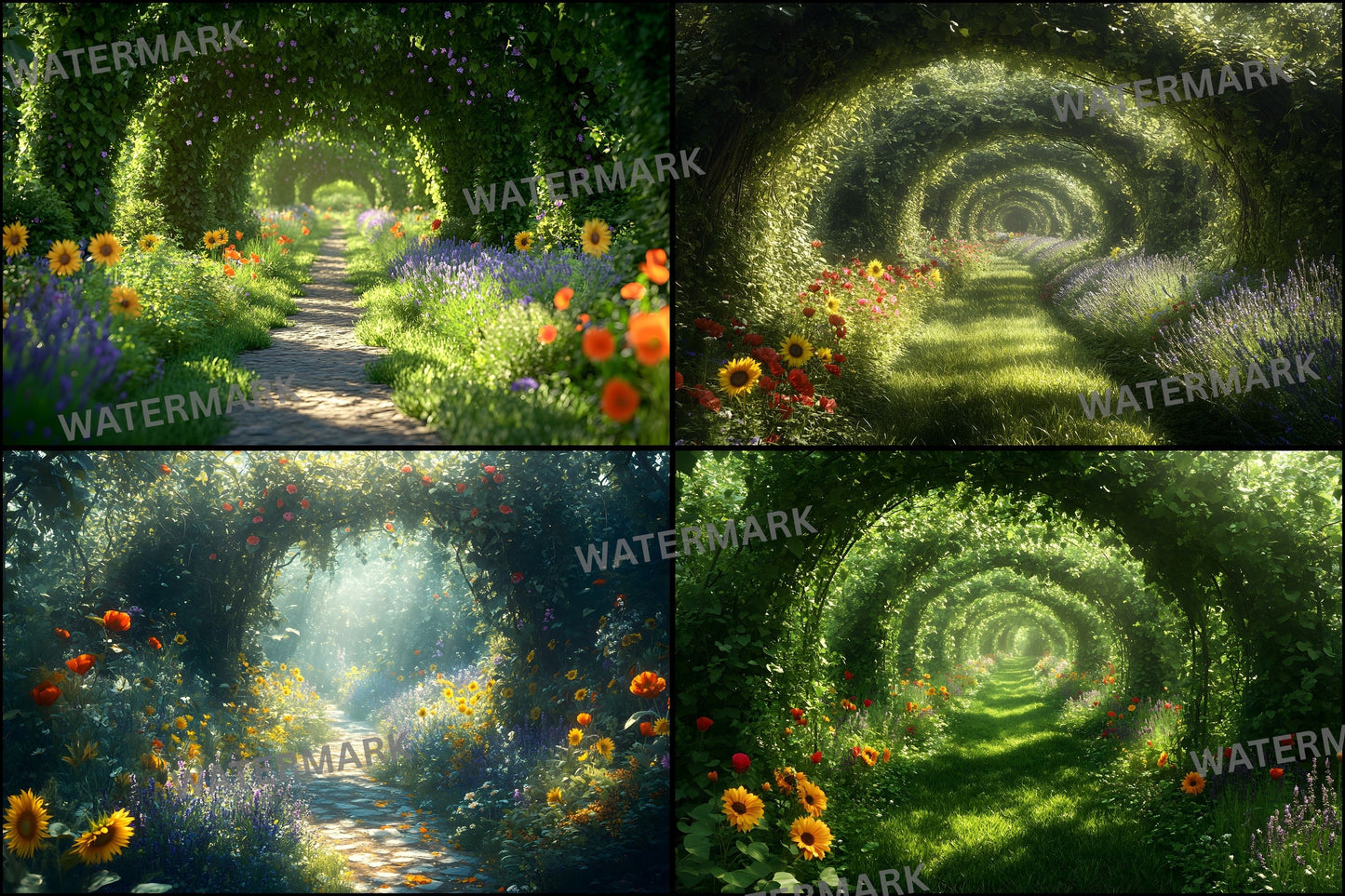 Wild Vine Garden Digital Backdrop, Enchanted Forest Background, Photography Landscape, Fantasy Photo Overlay,Composite, Printable Art