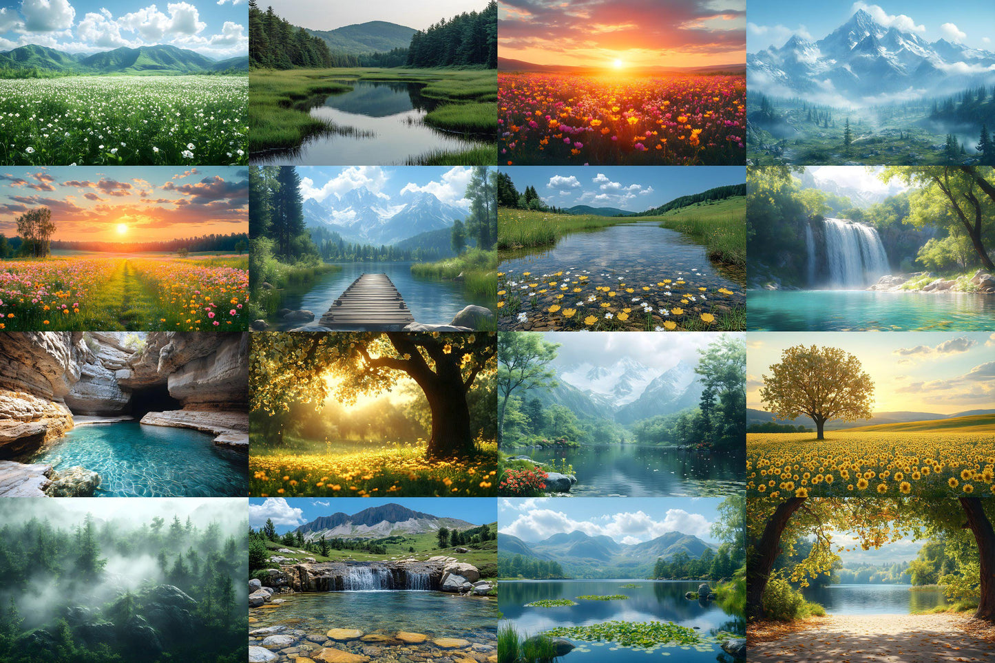Natural Landscape Backdrops - Scenic Nature Digital Backgrounds - Forest, Mountains, Lakes, and Fields Backgrounds - Nature Wallpaper