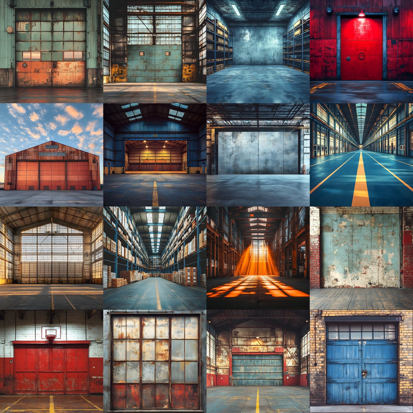 Warehouse Sports Digital Backdrop, Grunge Industrial Background for Photography, Photo Booth Prop, Sports Team Photo Overlays