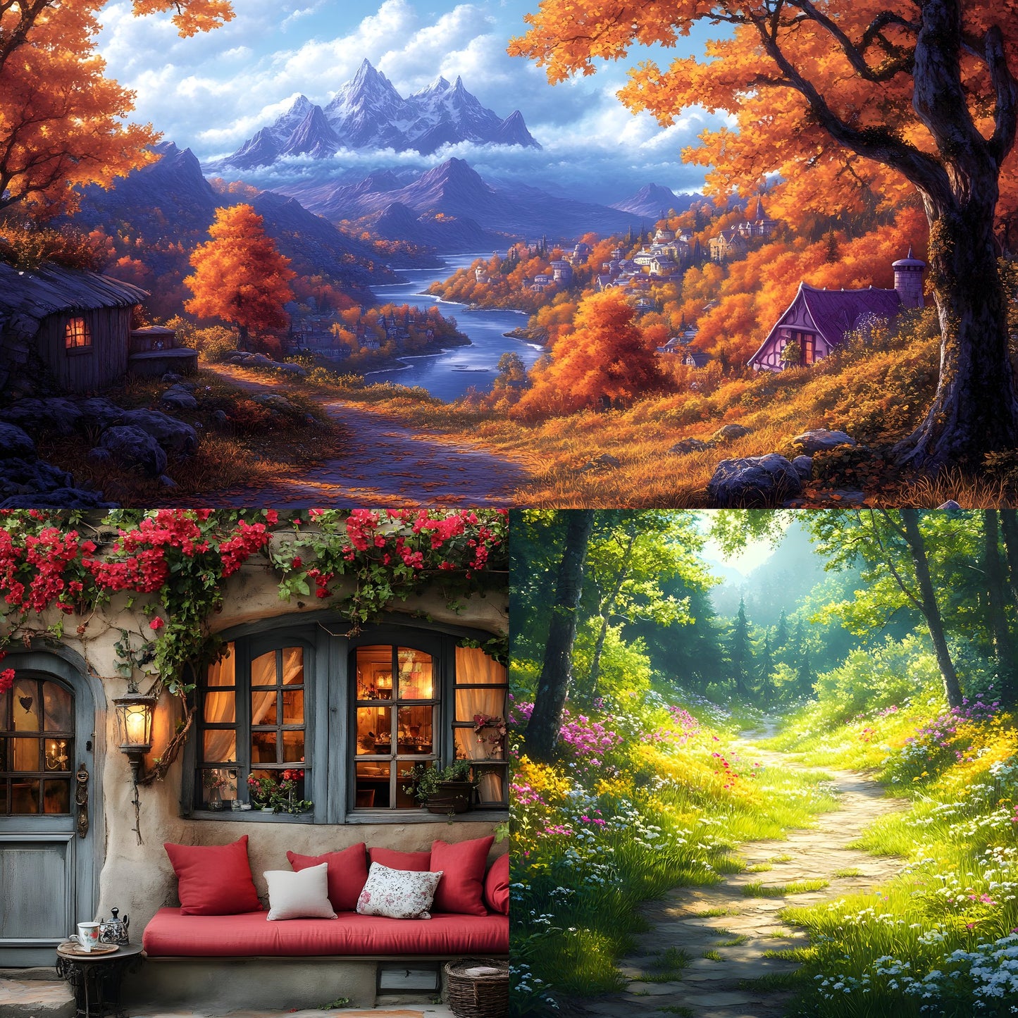 Alice in Wonderland Backdrop Set, Fantasy Photography Backgrounds, Digital Wonderland Scenery, Whimsical Party Decorations, Photo Booth