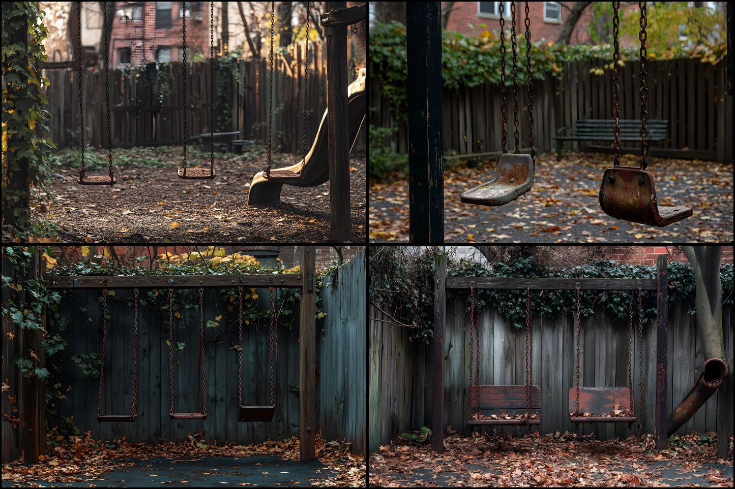 Run-Down Playground Digital Backdrop, Urban Photography Background, Graffiti Grunge Scene for Creative Composites, Photographer Resources