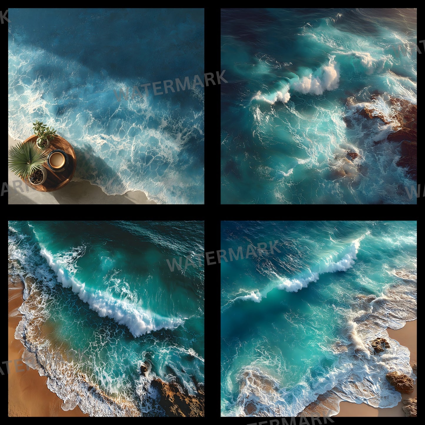 Ocean Photography Backdrop, Square Ocean Waves Background, Summer Photo Booth Prop, Digital Download for Social Media, Beach Backdrop, Ocean Lover Gift
