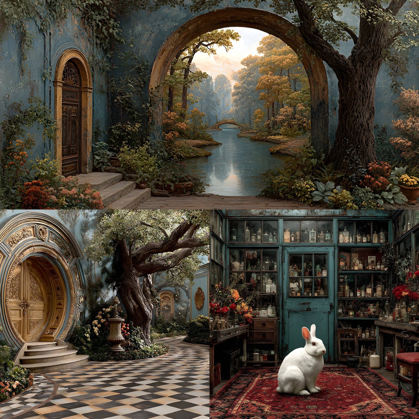 Alice in Wonderland Backdrop, Rabbit Hole Digital Background for Fantasy Photography, Storybook Theme, Photo Prop, Whimsical Party Decor