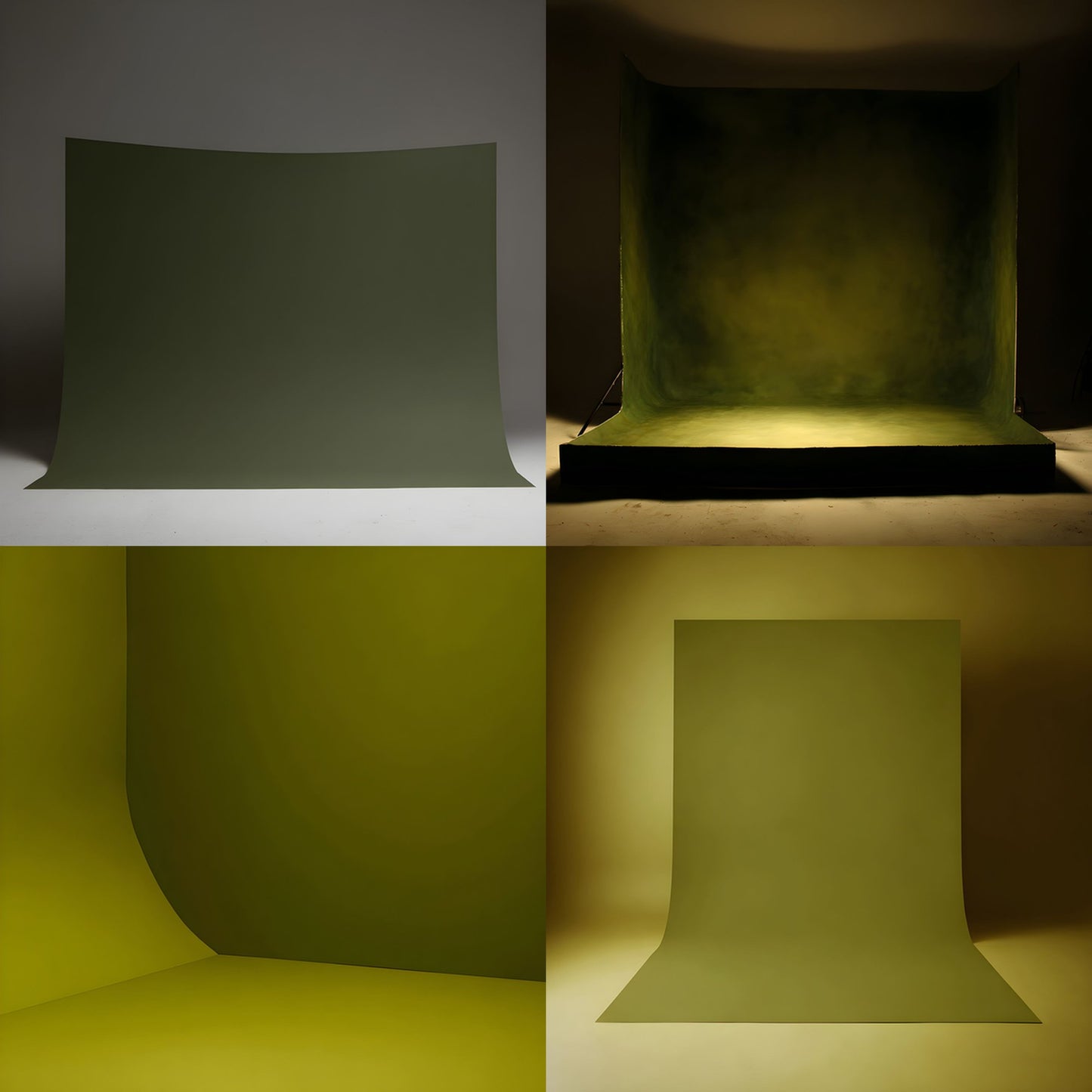 Olive Green Digital Backdrop,Texture Background for Photography, Videography, Virtual Studio, Cyclorama Wall, Square Format Images