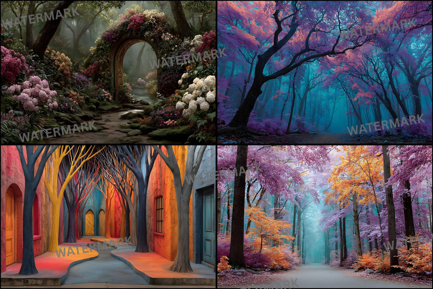 Alice in Wonderland Backdrop Digital Download, Magical Photography Background, Fantasy Portrait Backdrop for Newborns and Children