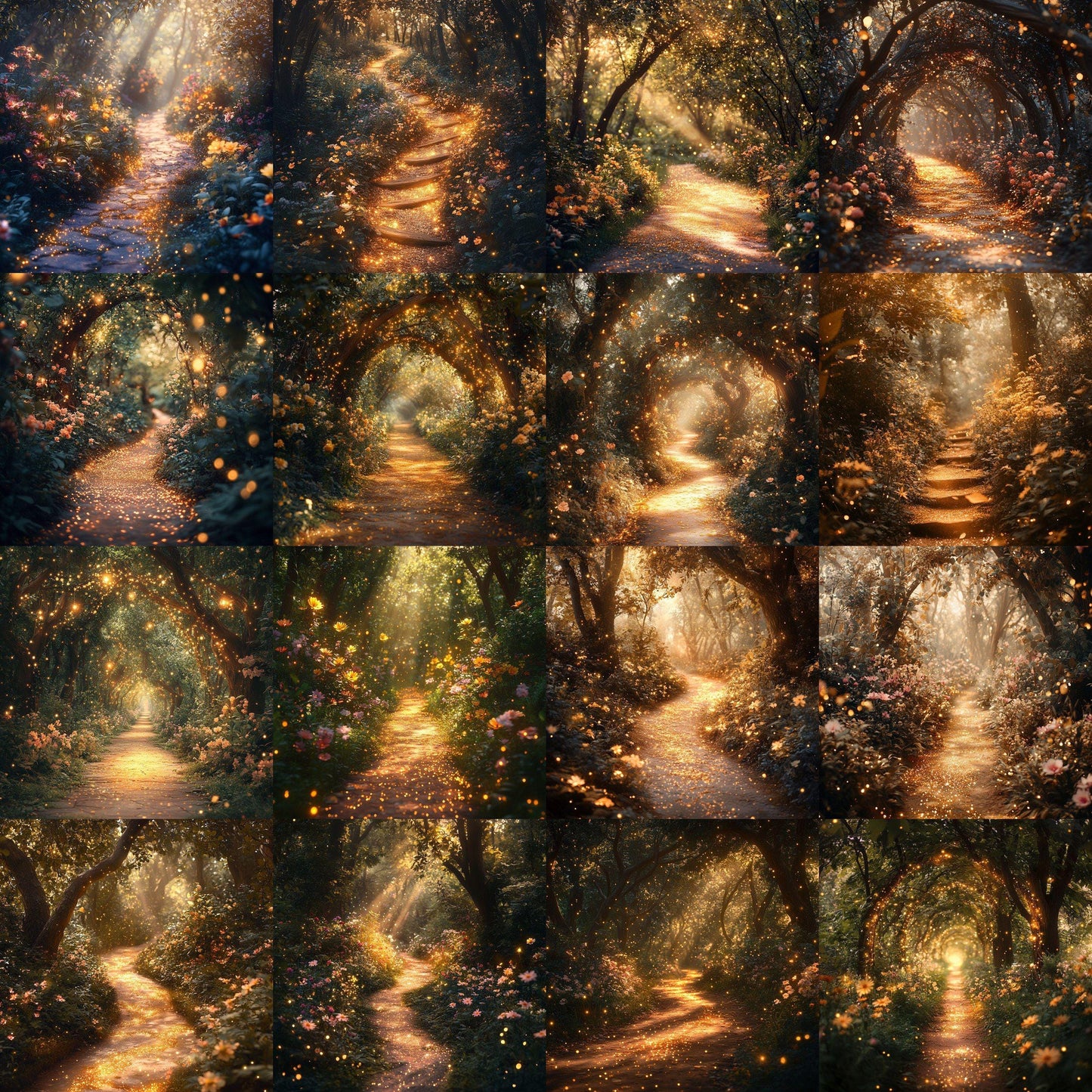 Pixie Dust Pathway Digital Photography Backdrops - Enchanted Forest Photoshop Overlays - Fairy Tale Backgrounds - Master Composites