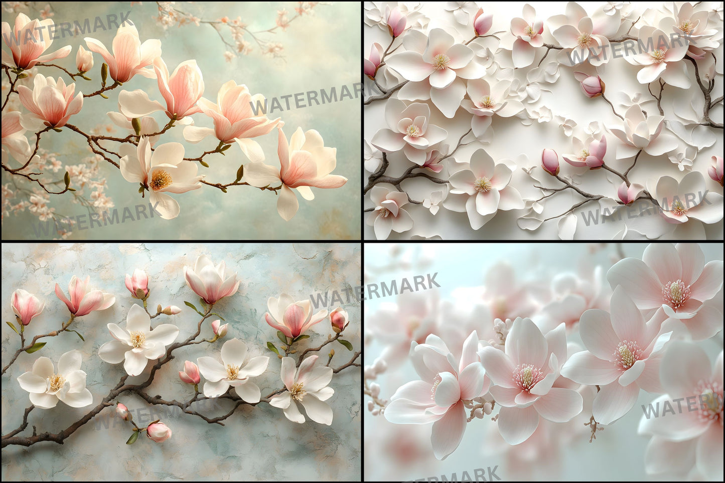 Magnolia Morning Backdrops, Serene Photography Backgrounds, Digital Backdrops, Scenic Photo Background, Floral Photography