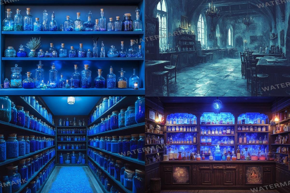 Blue Witchs Apothecary Photography Backdrops for Digital Artists Photographers Designers - High-Quality 00x00px