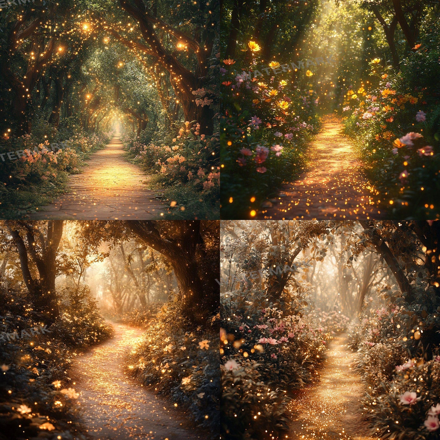 Pixie Dust Pathway Digital Photography Backdrops - Enchanted Forest Photoshop Overlays - Fairy Tale Backgrounds - Master Composites