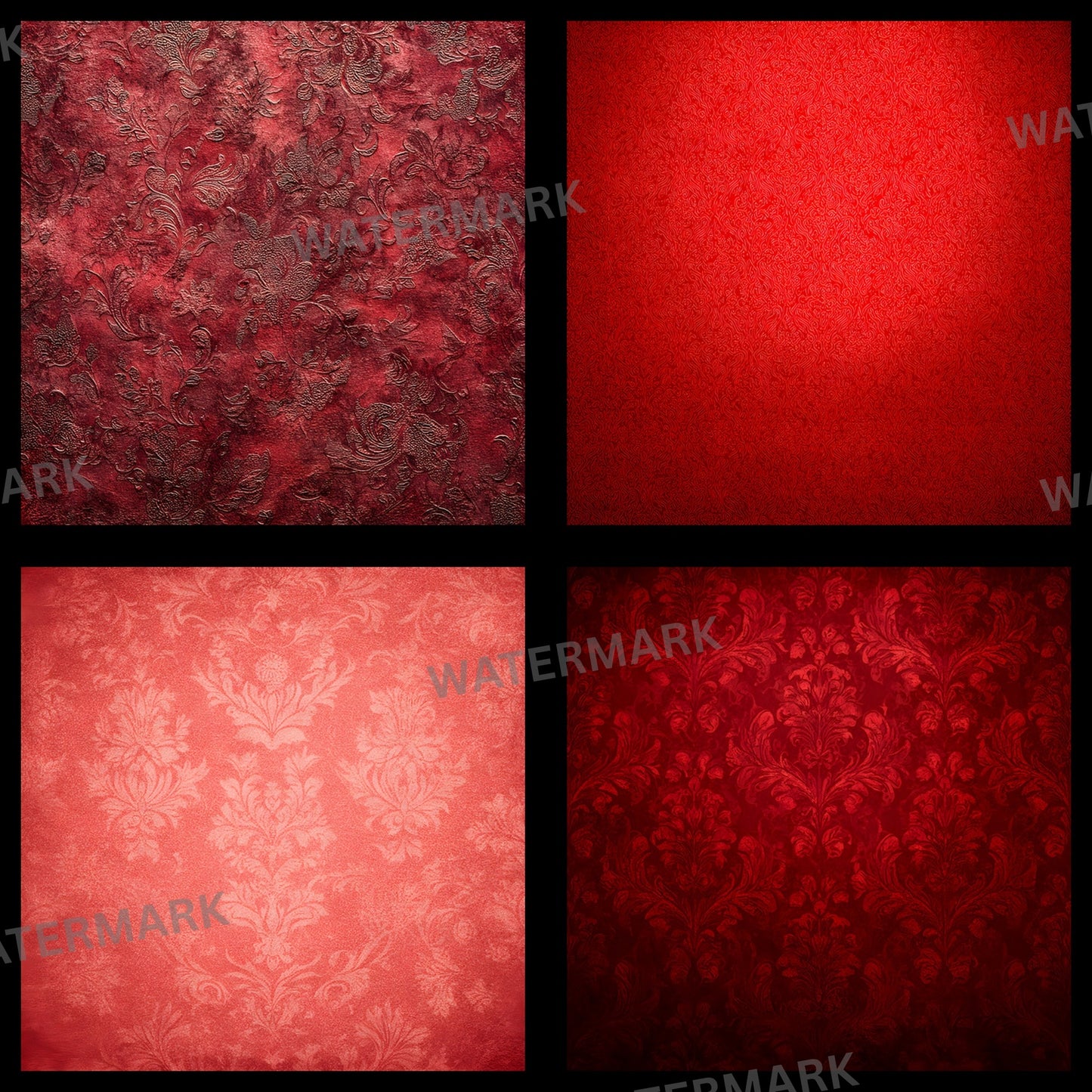 Vintage Red Patterned Photography Backdrop, Square Digital Background for Product, Portrait, and Social Media Content Creation - SQBD93