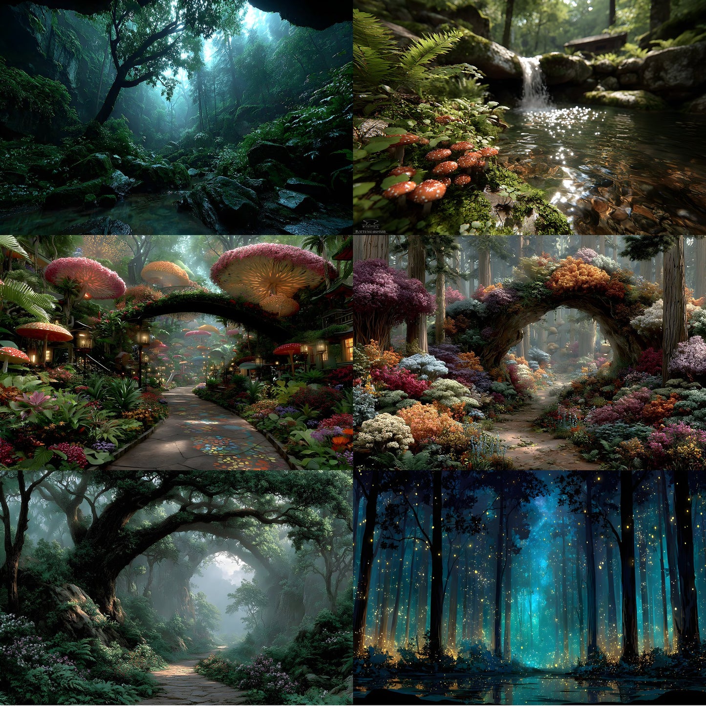 Alice in Wonderland Backdrop Set, Enchanted Forest Backgrounds, Magical Photography, Digital Download for Fantasy Storytelling