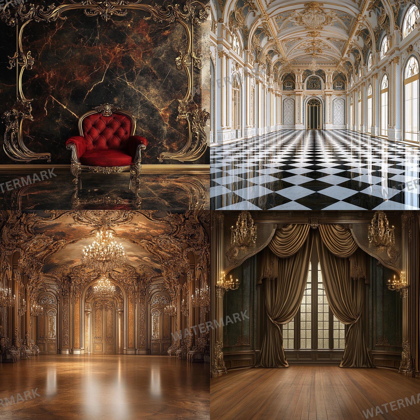Regal Room Digital Photography Backdrop - Elegant Studio Backdrops For Photographers, Wedding & Senior Backdrops - Digital Background