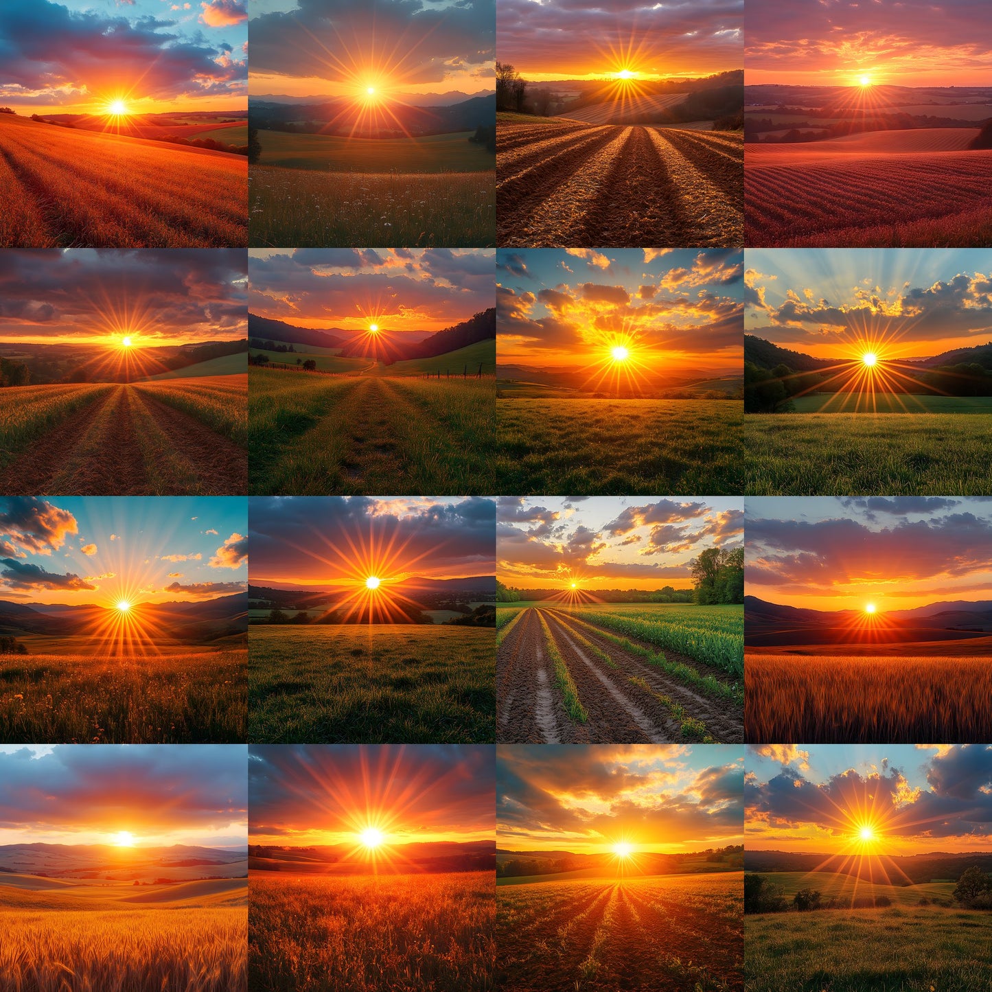 Sunset Pastoral Photography Backdrop, Warm Light Digital Background, Photo Prop, Golden Hour Scene, Dreamy Printable Image Set