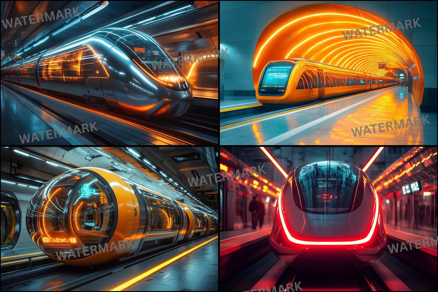 Futuristic Cityscape Digital Backdrop, Mag-Lev Metro Background, Photography Prop, Sci-Fi Transport Image, High-Res Virtual Studio Scene