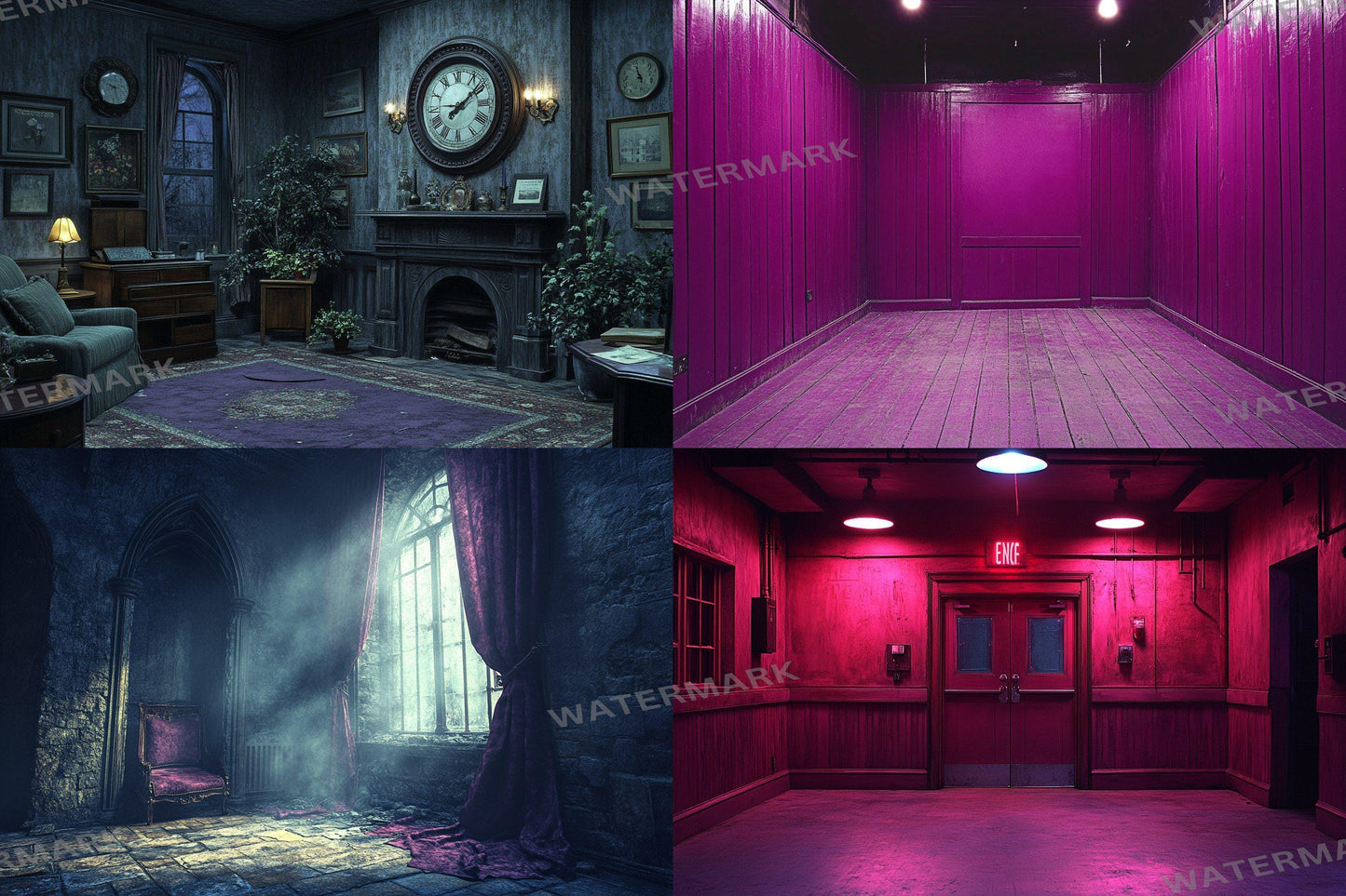 Deep purple textured digital backdrops for portrait photography, grunge PNG overlays, studio photo backgrounds, moody composite editing