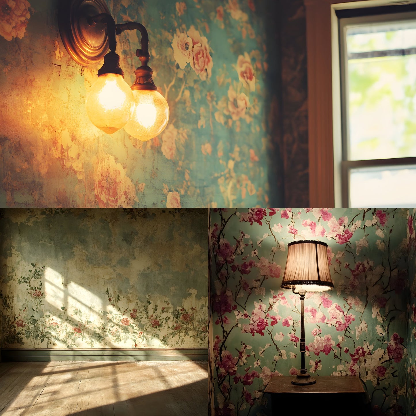 Vintage Wallpaper Room Backdrops, Photography Backgrounds, Digital Download for Photographers,Textures, Antique Interior Photo Booth