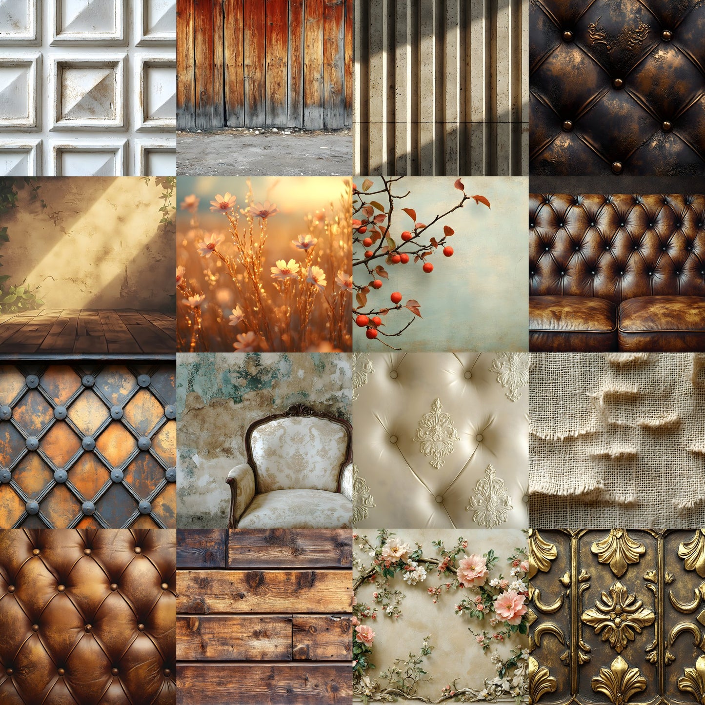 Brown Vintage Textured Wall Digital Backdrop, Photography Background for Portrait, Rustic Photo Booth, High-Resolution Images