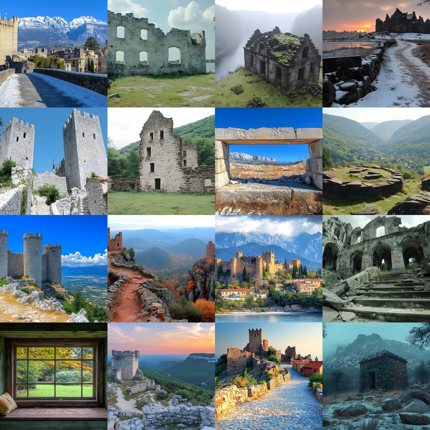Abandoned Castle Backdrop, European Ruins Digital Backgrounds, Fantasy Photography, Printable Photo Booth