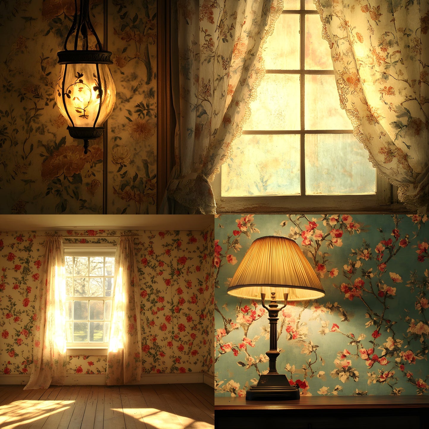 Vintage Wallpaper Room Digital Backdrop, Photography Backgrounds, Antique Interior Photo Prop, Printable Photography, High Resolution Images