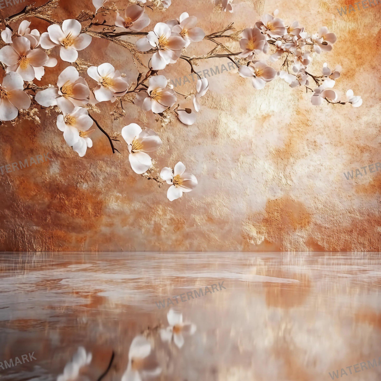 Photography Studio Backdrops, Elegant Floral Backgrounds, Peach and Cream Tones, Digital Props for Photoshoots and Creative Projects
