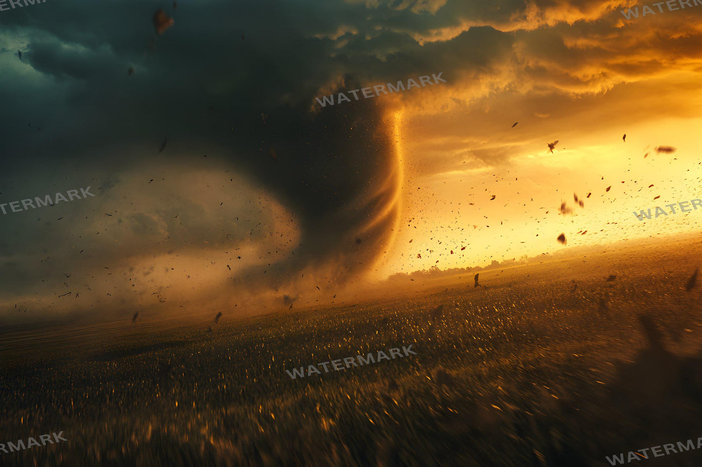 Tornado Kansas Prairie Backdrops - Wizard of Oz Inspired Photography Backgrounds - Dramatic Stormy Scenes | Dorothy Wizard of OZ Backdrops