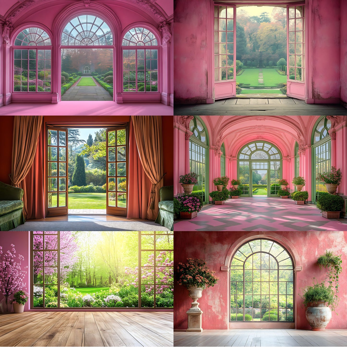 Royal Pink Garden Digital Backdrop, Floral Photography Background, Princess Portrait Scene, Photo Prop, Fairytale Garden Download