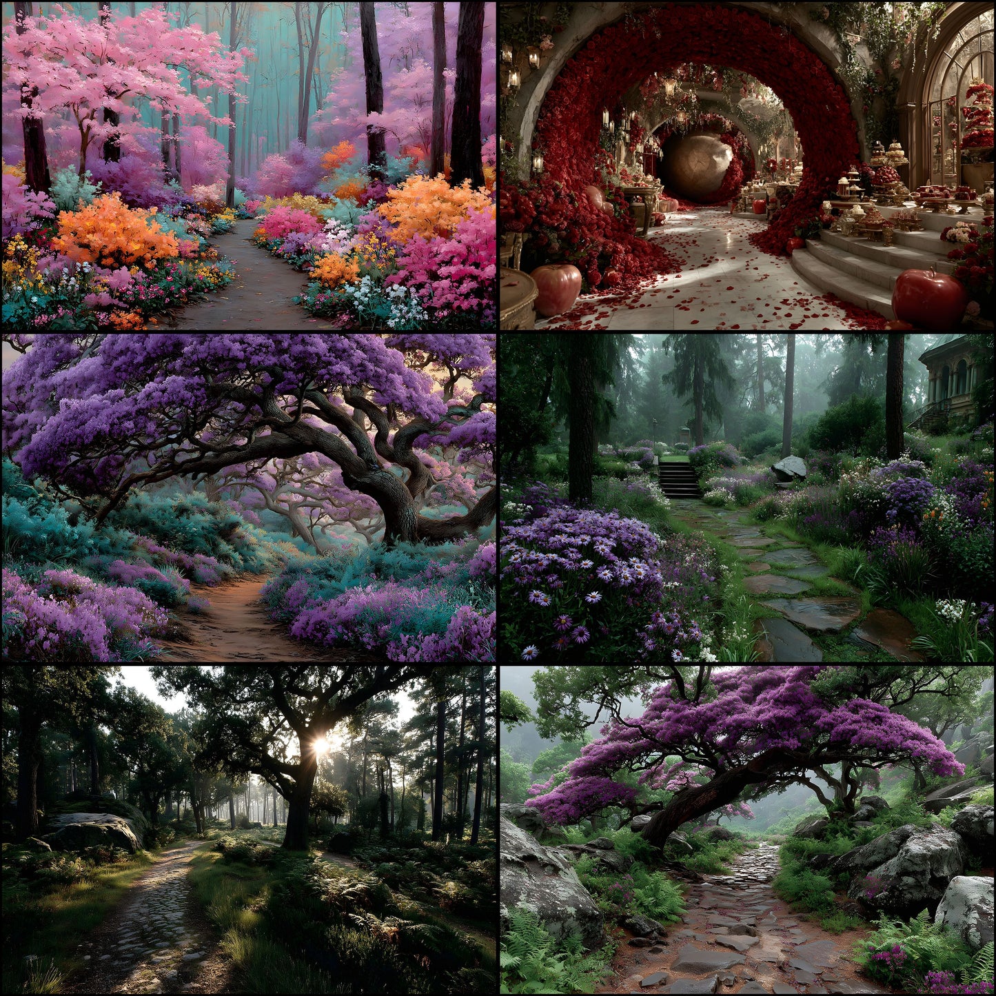Alice in Wonderland Backdrop, Enchanted Forest Background, Whimsical Digital Download for Photography, Fairytale Photo Booth