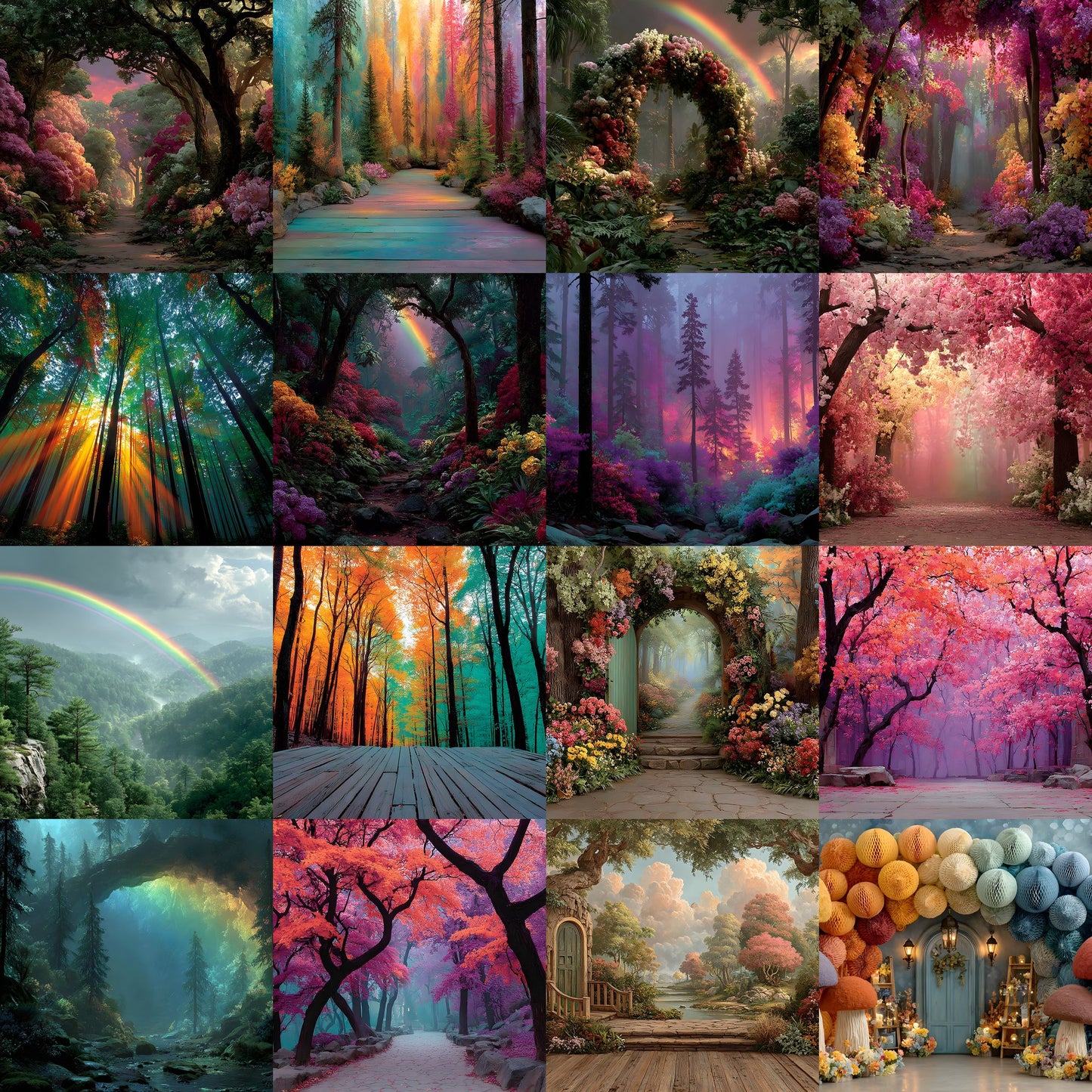 Alice in Wonderland Backdrop Digital Download, Whimsical Background for Fantasy Photography, Magical Portrait Photo Booth Prop, Empty Scene