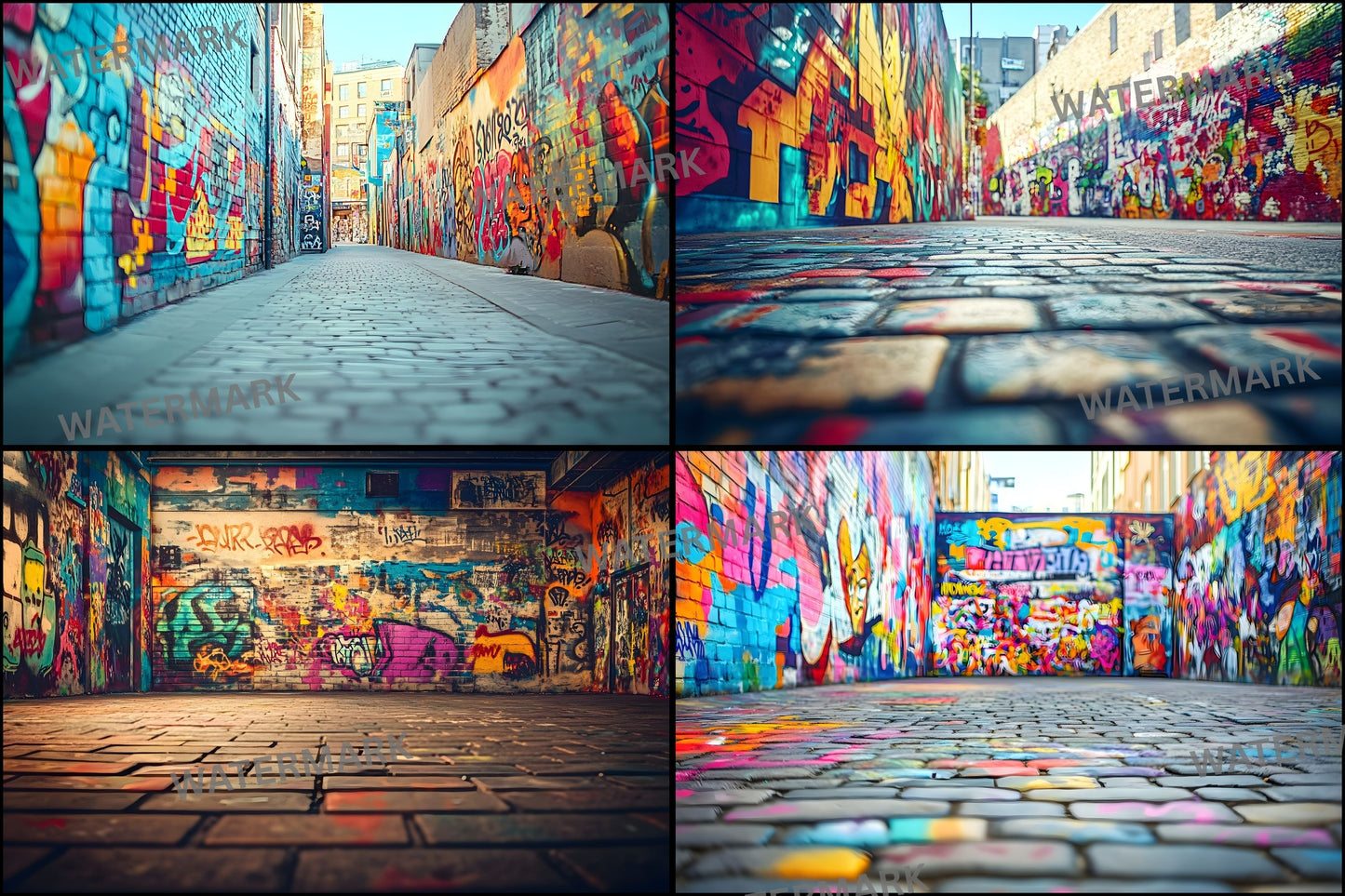 Colorful Street Art Digital Backdrop, Urban Graffiti Photography Background, Photo Booth Prop, Vibrant City Scene, Artist Texture Digital Download