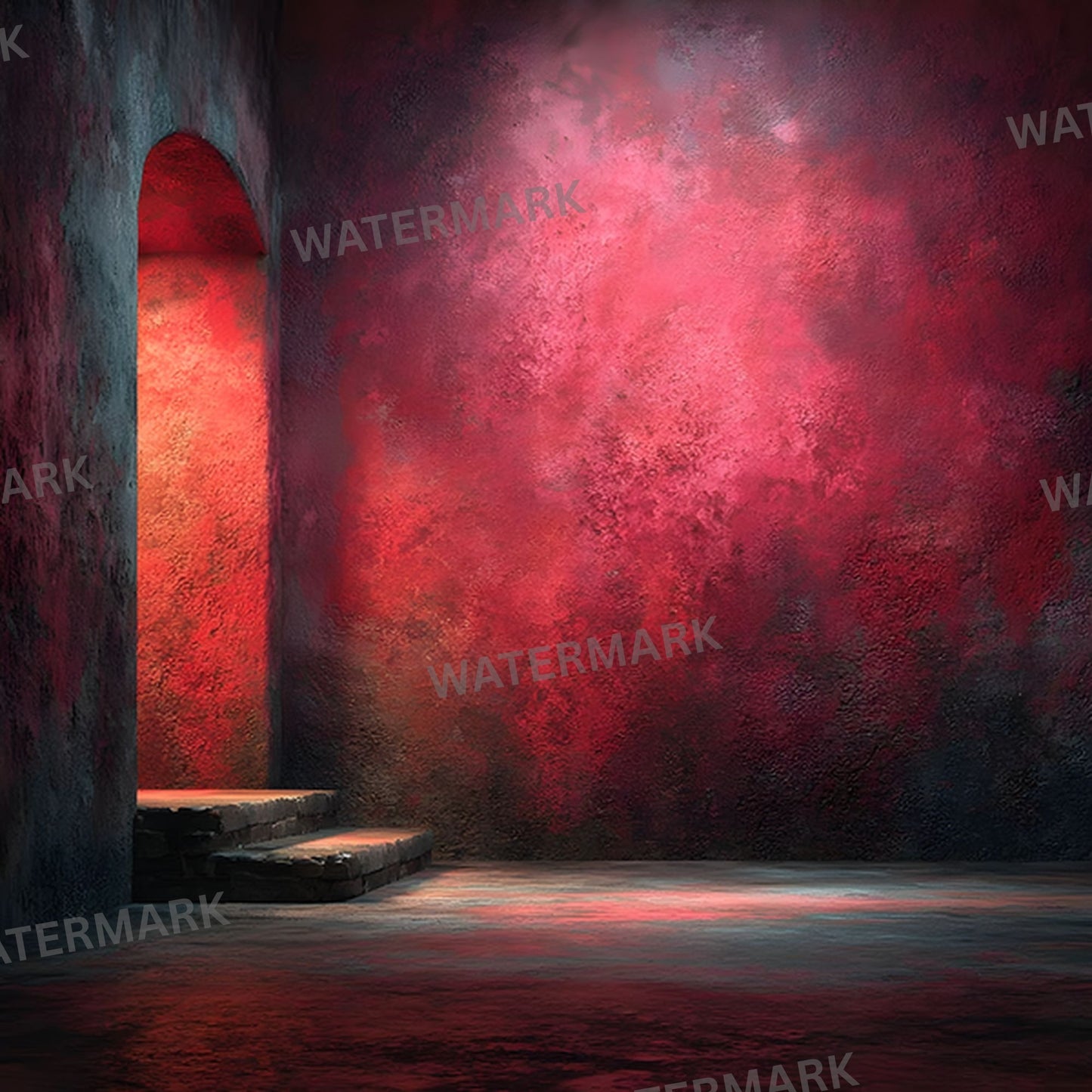 Abstract Red Painted Canvas Digital Backdrop, Artistic Photography Background for Unique Portraits, High-Resolution Textures, Square Format for Creative Projects