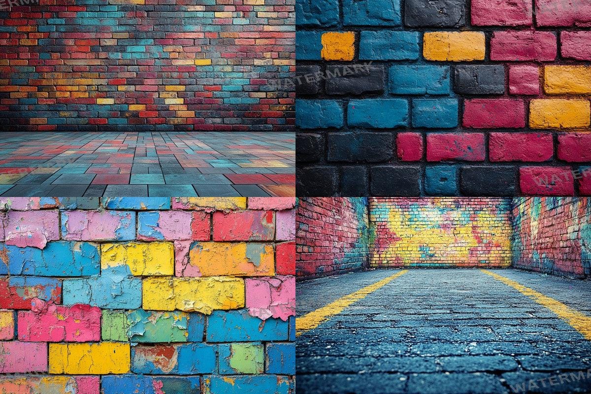 Urban Graffiti Wall Backdrops for Photography - Warm Inviting Digital PNGs 00x00px - Ideal for Artists Designers