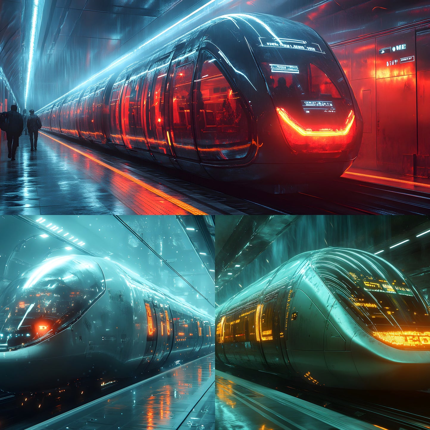 Futuristic Cityscape Digital Backdrop, Mag-Lev Metro Background, Photography Prop, Sci-Fi Transport Image, High-Res Virtual Studio Scene