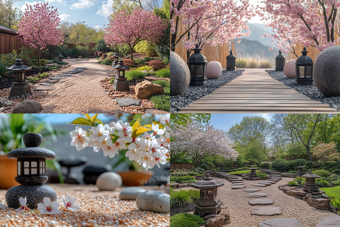 Zen Garden Backdrops, Tranquil Japanese Landscapes, Serene Rock Gardens, Peaceful Meditation Spaces, Digital Nature Art Backgrounds
