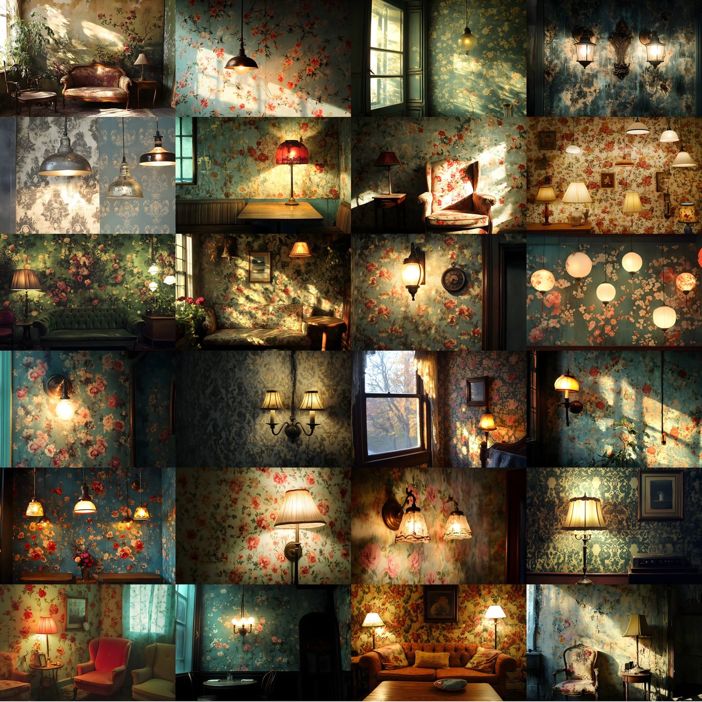 Vintage Wallpaper Room Backdrops, Photography Backgrounds, Digital Download for Portrait Photography,Texture Photo Booth