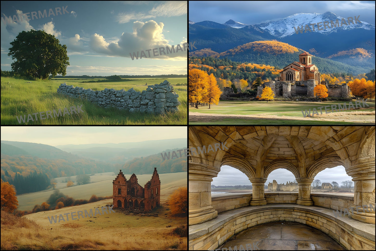 Abandoned Castle Backdrop, European Ruins Background, Photography Digital Backdrop, Fairytale Photo Background, Fantasy Castle Digital Background