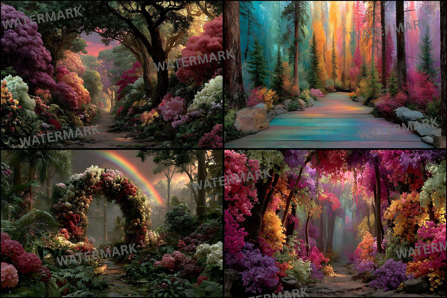 Alice in Wonderland Backdrop Digital Download, Whimsical Background for Fantasy Photography, Magical Portrait Photo Booth Prop, Empty Scene
