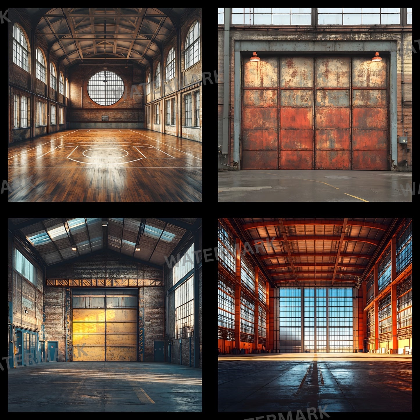 Warehouse Sports Digital Backdrop, Grunge Industrial Background for Photography, Photo Booth Prop, Sports Team Photo Overlays