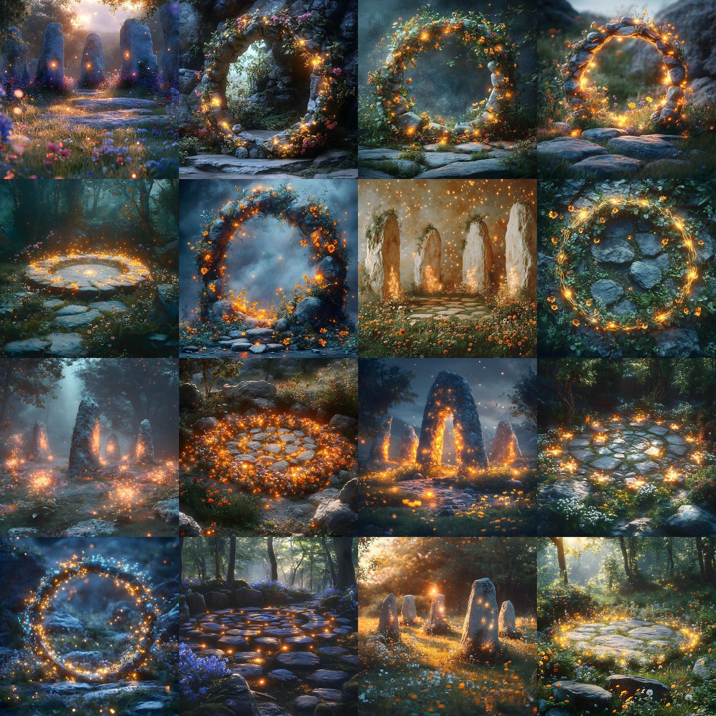Enchanting Fairy Tale Photoshop Overlay Backdrops - 1Magical Forest, Arch, and Pathway Scenes for Fantasy Photography & Digital Backdrops