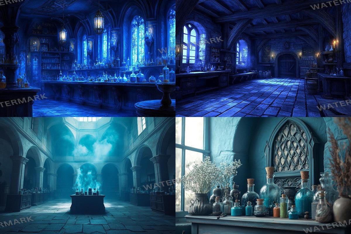 Blue Witchs Apothecary Photography Backdrops for Digital Artists Photographers Designers - High-Quality 00x00px