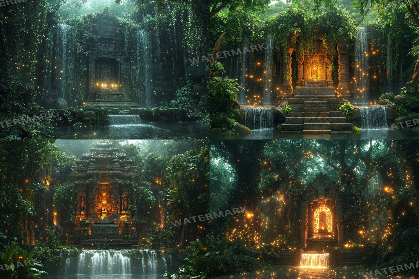Amazonian Grove Digital Backdrops Props: Lush & Artful Backdrops, Large Photograph Backdrops, Picture Backdrops, Photography Backgrounds