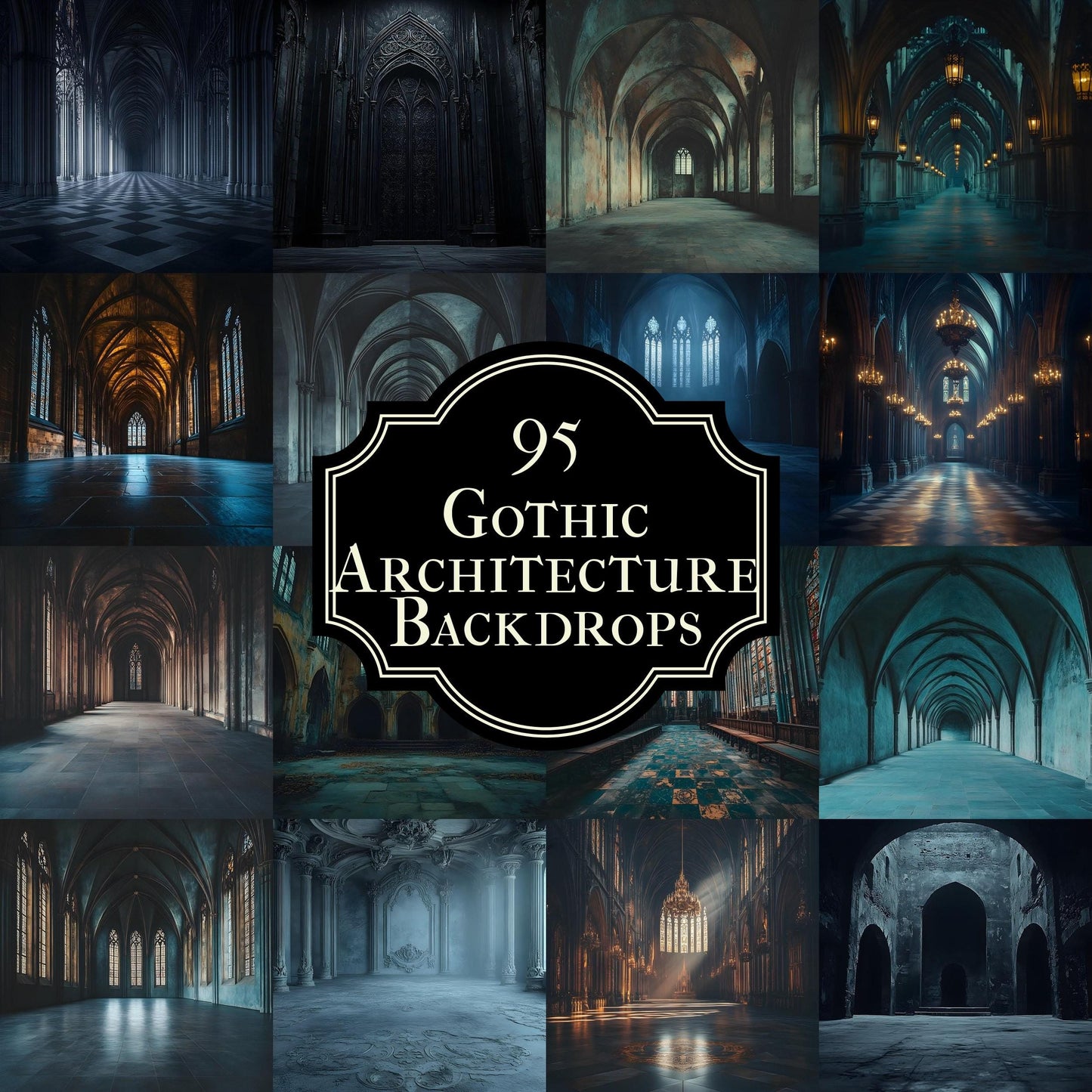 Gothic Backdrops, Castle Background, Dark Halloween Backdrop, Gothic Architecture Digital Backdrop, Photoshop Background, Digital Backdrop