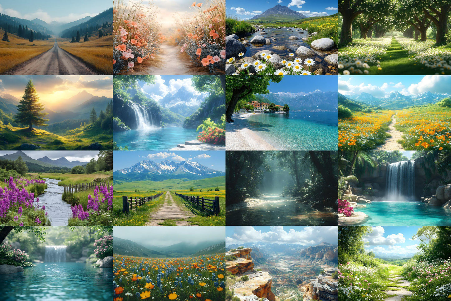 Natural Landscape Backdrops - Scenic Nature Digital Backgrounds - Forest, Mountains, Lakes, and Fields Backgrounds - Nature Wallpaper
