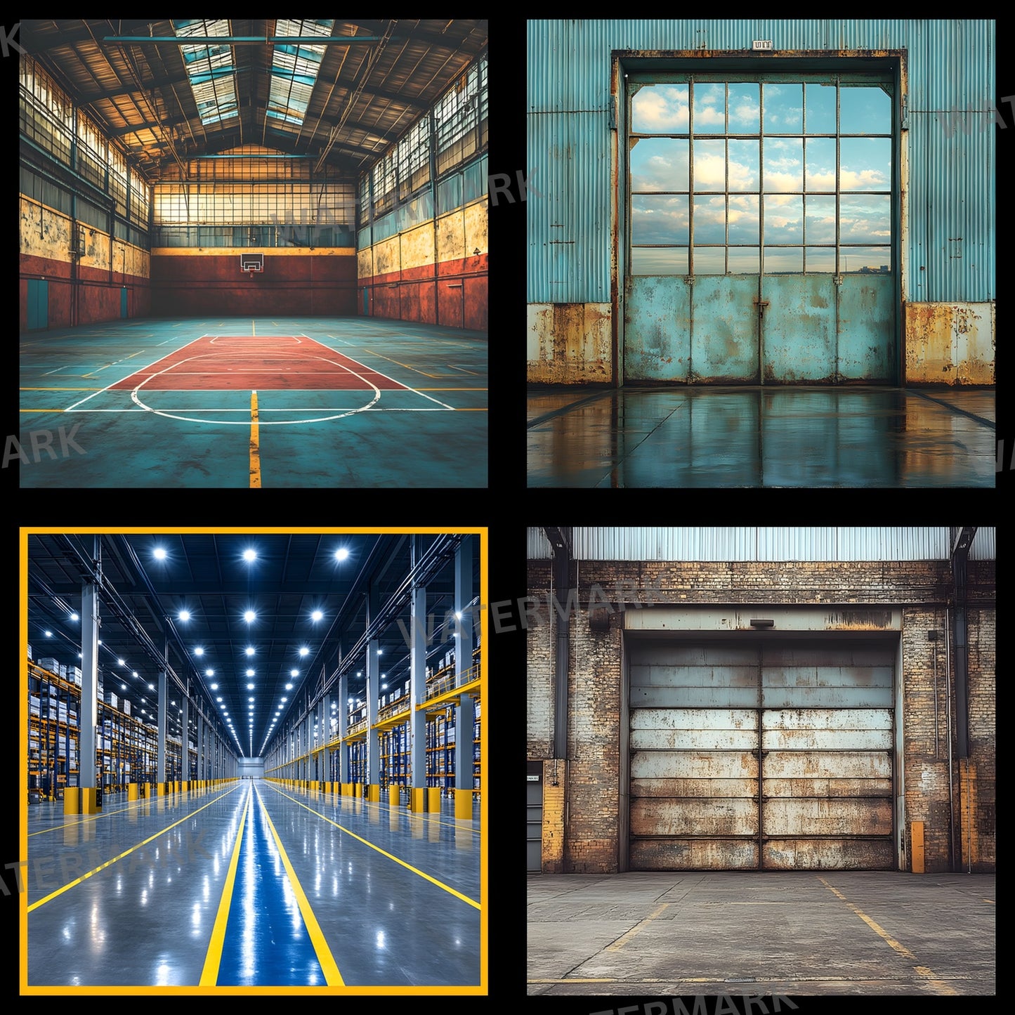 Warehouse Sports Digital Backdrop, Industrial Sports Background, Photography Prop, Sports Team Photo, Graffiti Warehouse Digital Image
