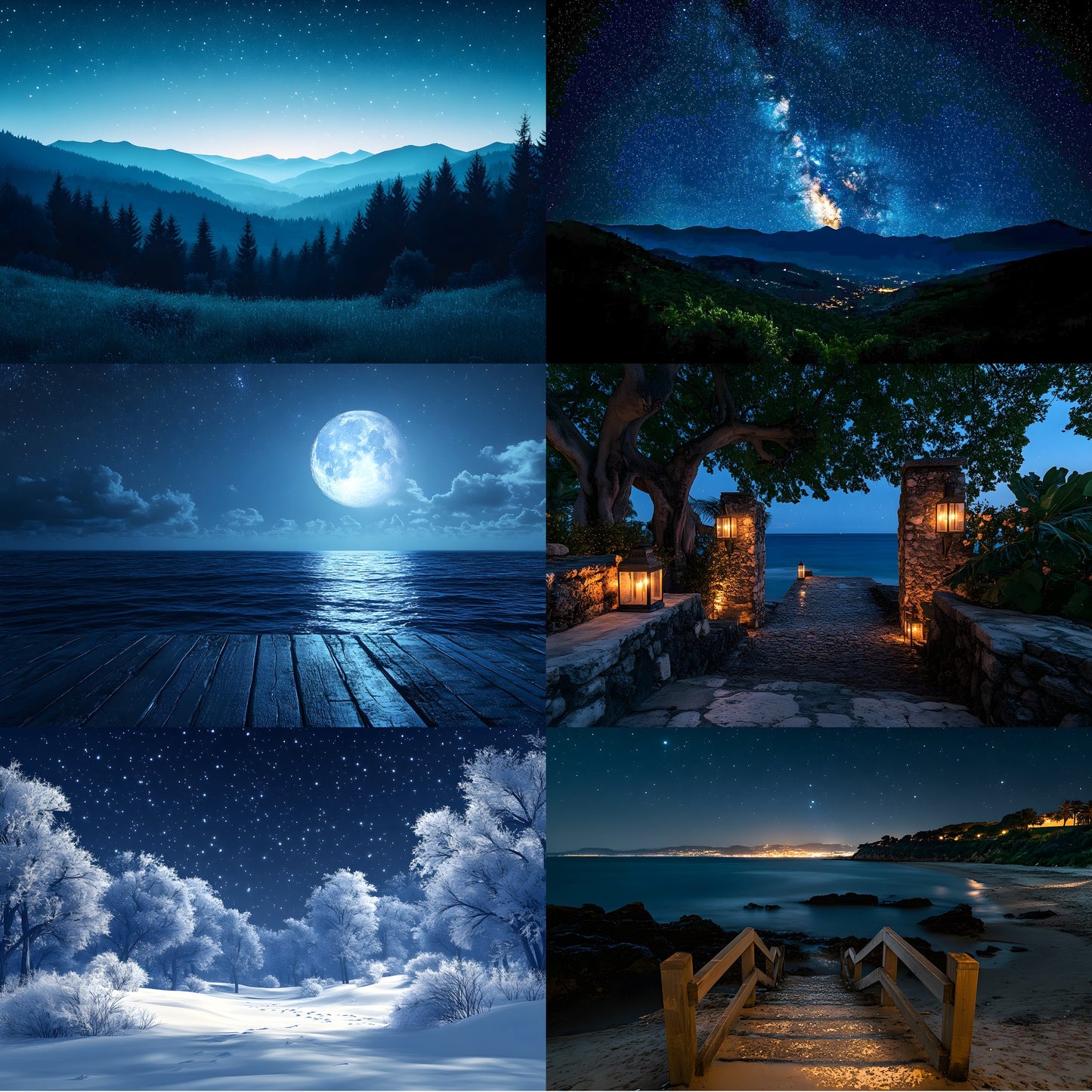 Starry Night Digital Backdrop Bundle, Dreamy Backgrounds for Photography, Celestial Photo Overlays, Magical Night Sky Scenes, LBXD
