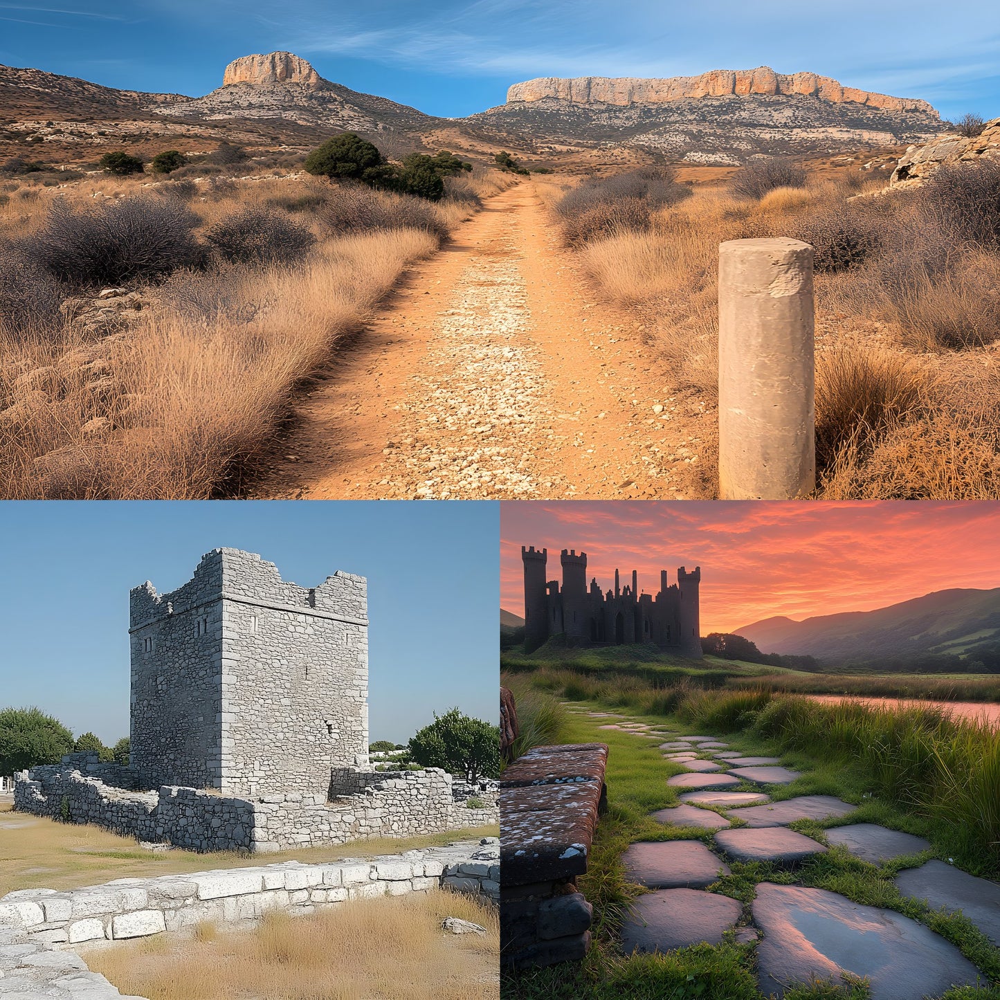 Abandoned Castle Ruins Digital Backdrop, European Photography Background, Fantasy Photo Composite, Fairytale Scene, Instant Download