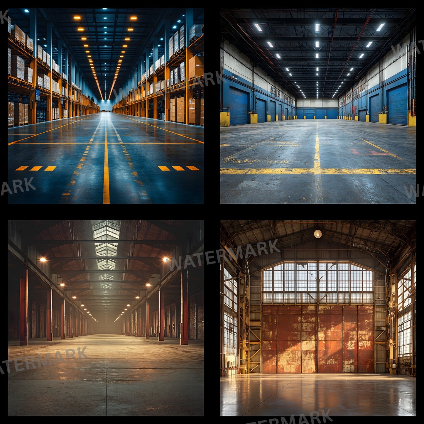 Warehouse Sports Digital Backdrop, Grunge Industrial Background for Photography, Photo Booth Prop, Sports Team Photo Overlays