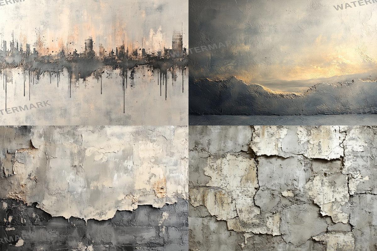 Textured Concrete Wall Backdrops Overlays - High-Quality 00x00px PNGs for Digital Artists Designers Photographers