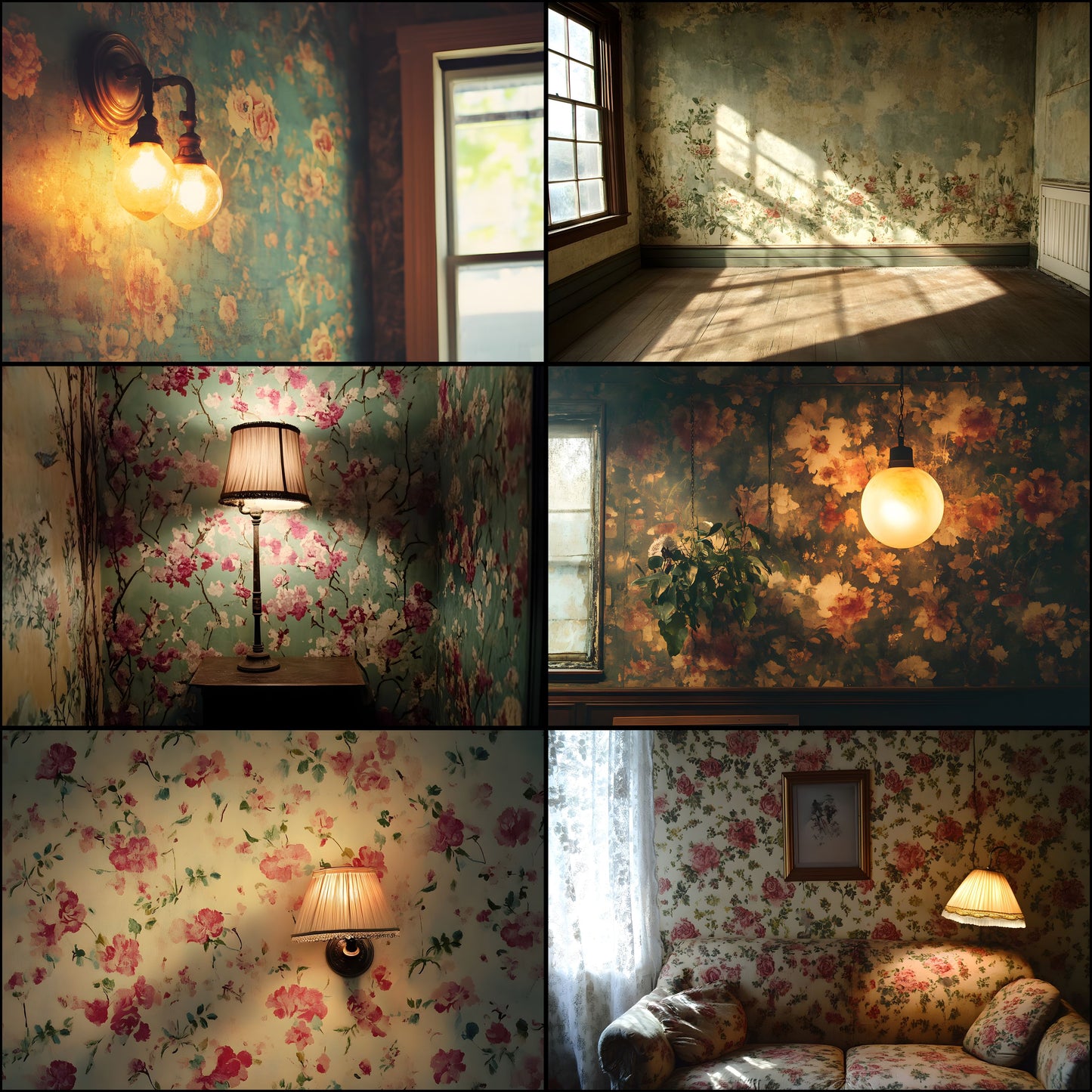 Vintage Wallpaper Room Backdrops, Photography Backgrounds, Digital Download for Photographers,Textures, Antique Interior Photo Booth