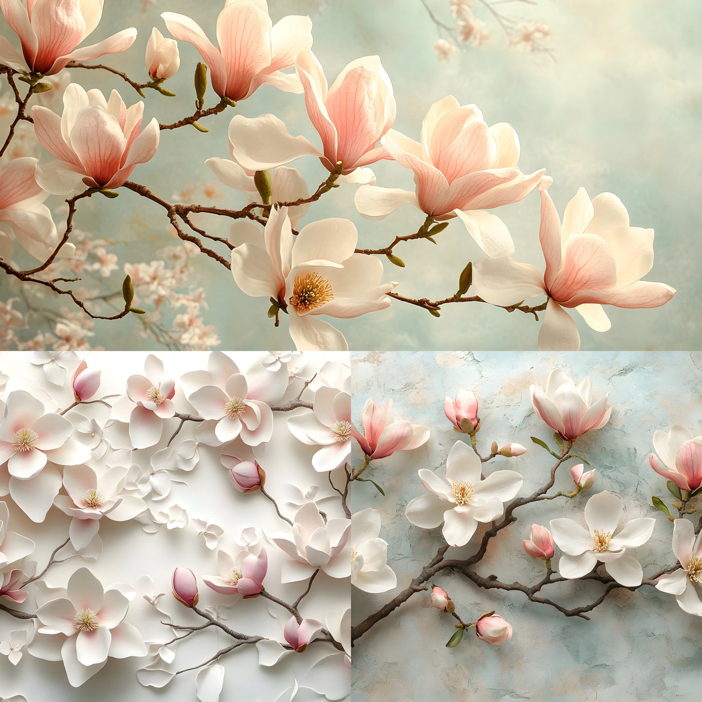 Magnolia Morning Backdrops, Serene Photography Backgrounds, Digital Backdrops, Scenic Photo Background, Floral Photography