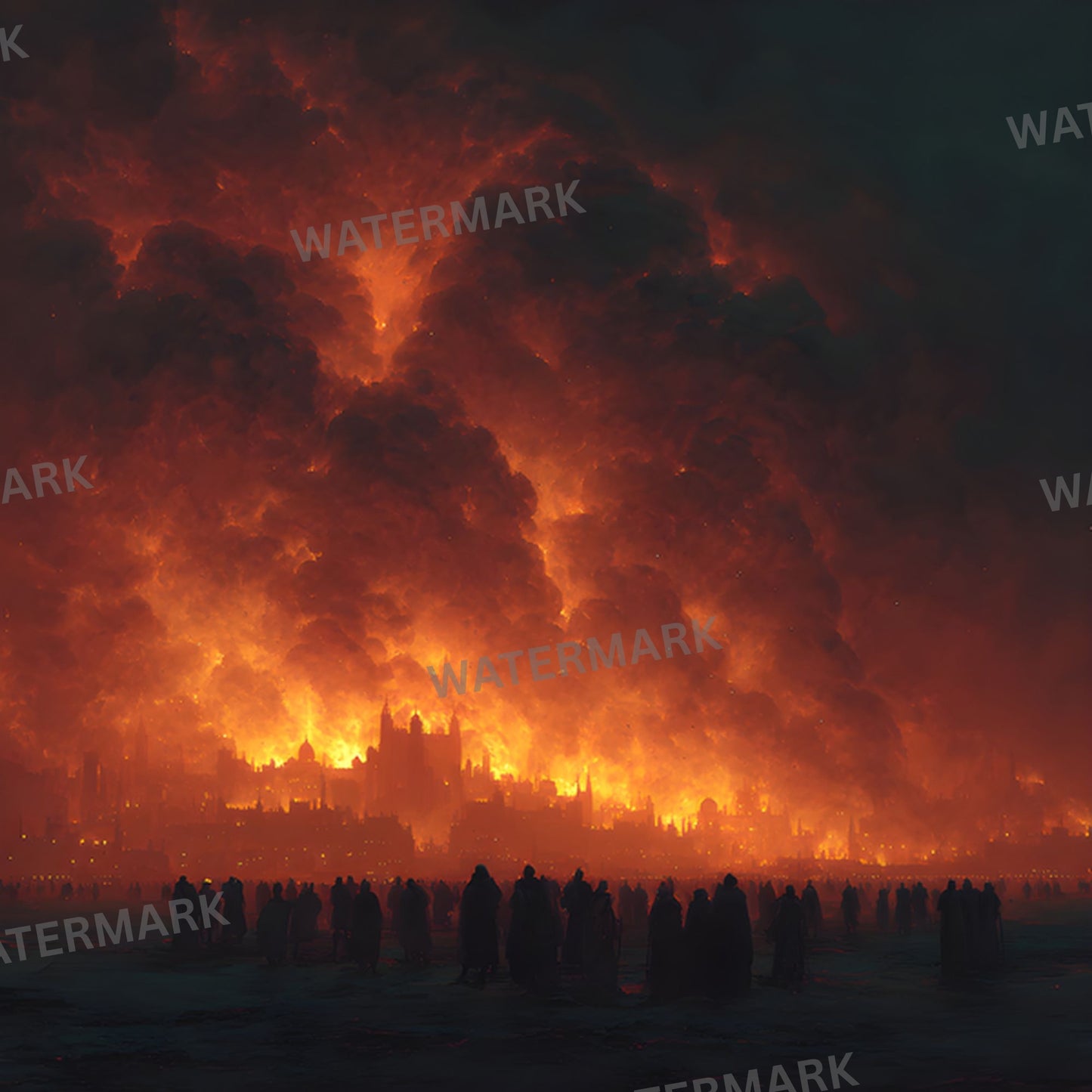 Fiery Battlefield Digital Backdrop, Cataclysm Background for Epic Fantasy Photography, Image for Composites, Gamer Stream Background